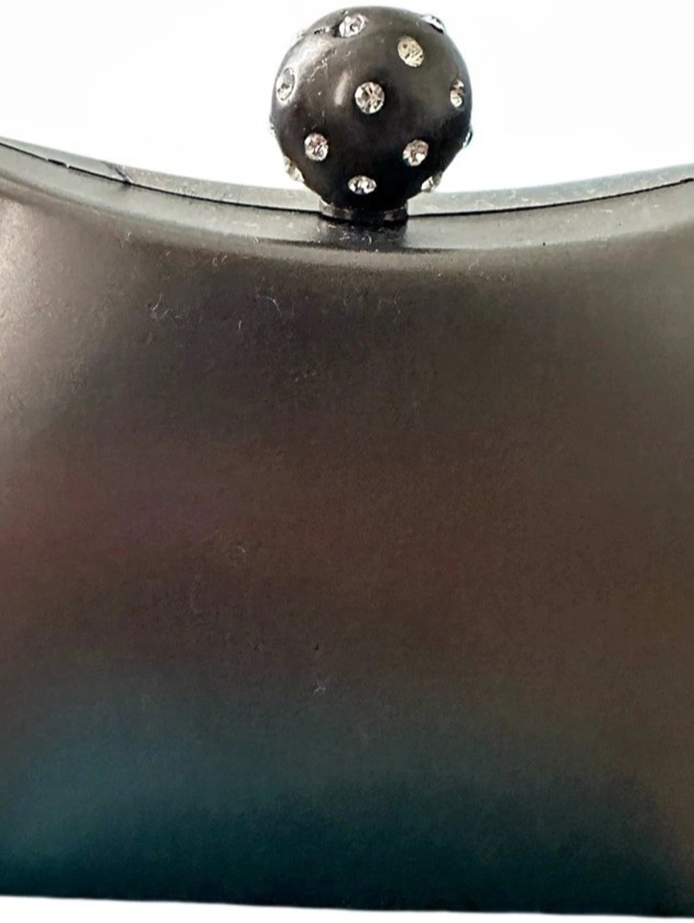Embellished Ball Clasp Black Clutch